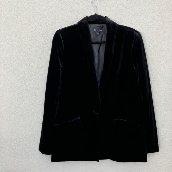 Special Occassion INC Women's Black Velvet Blazer, Created for Macy's, Medium - Picture 3 of 9